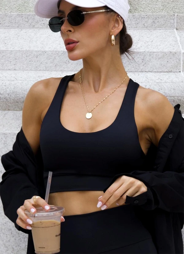 Hiatto Confecção - Conjunto Sport Legging+Top Preto 2