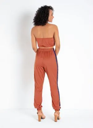 Moda Pop - Conjunto Terracota com Top e Calça - MODA POP