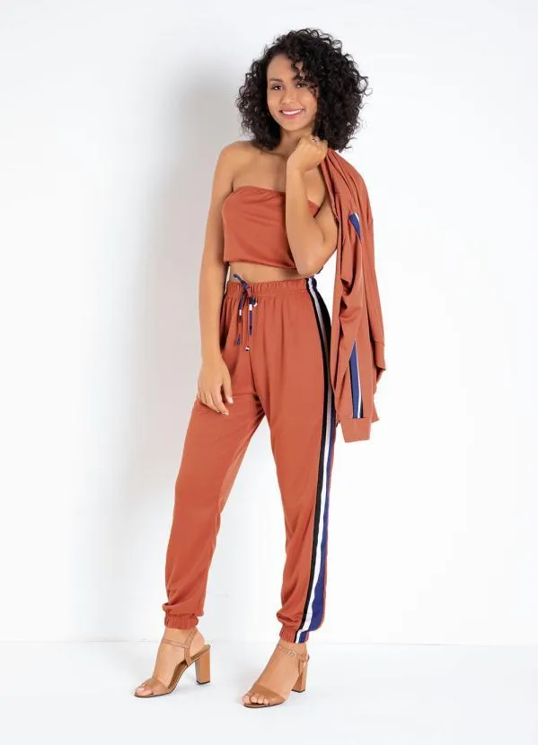 Moda Pop - Conjunto Terracota com Top e Calça 6