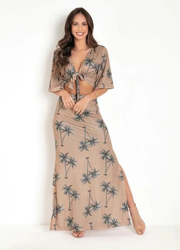 Moda Pop - Conjunto Verão Folhagem Nude