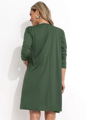 Moda Pop - Conjunto Verde e Preto com Vestido e Cardigan - MODA POP