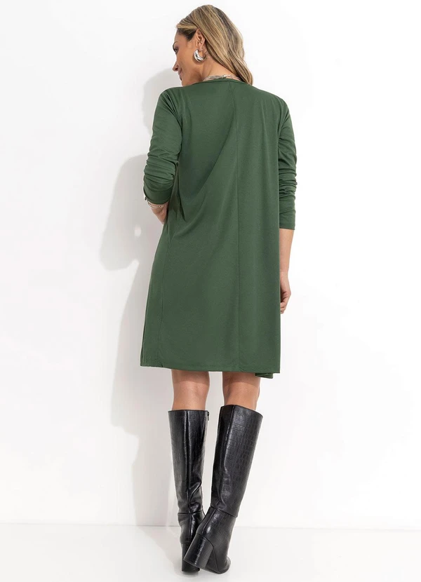 Moda Pop - Conjunto Verde e Preto com Vestido e Cardigan 5