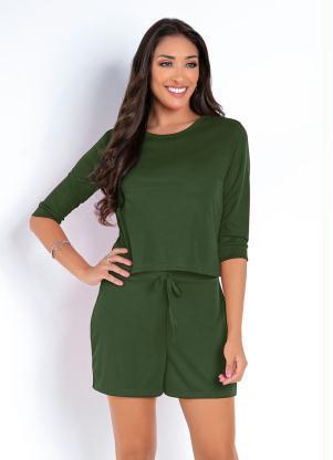 Conjunto (Verde Militar) com Blusa e Short