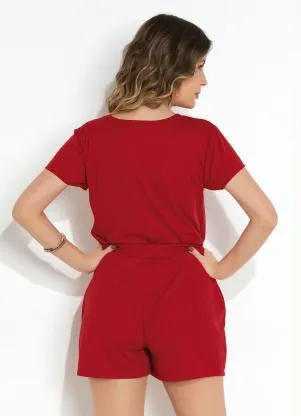 Moda Pop - Conjunto Vermelho Blusa e Short - MODA POP