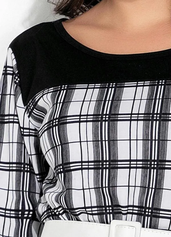 Rosalie - Conjunto Xadrez Preto com Babado 3