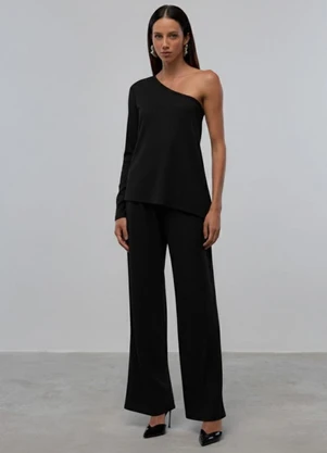 Carlota Costa - Coordenado Blusa e Calça Liso Preto - CARLOTA COSTA