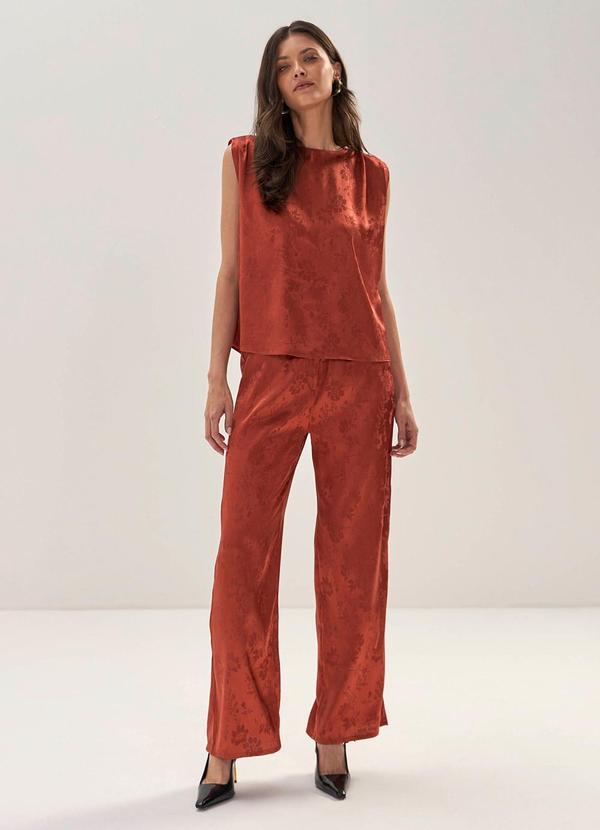 Carlota Costa - Coordenado Blusa e Calça Marrom