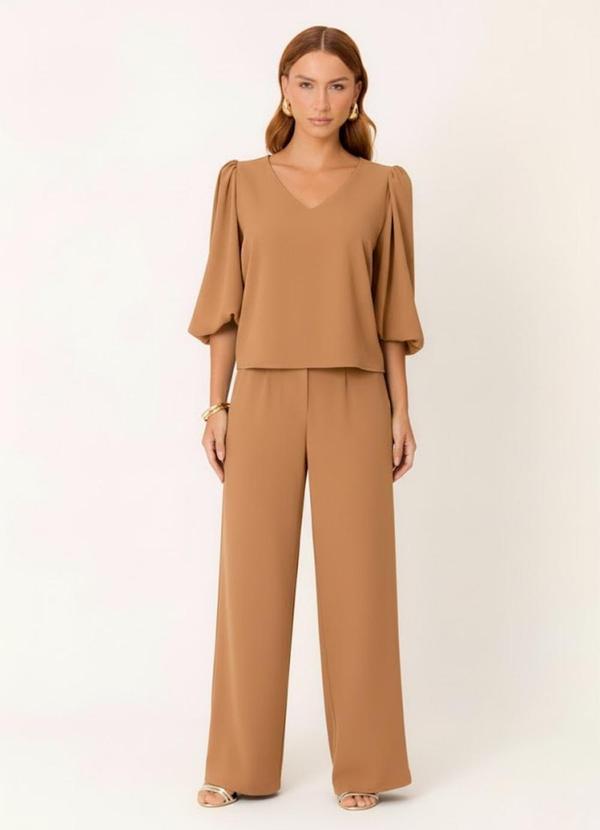Carlota Costa - Coordenado Camisa e Calça Bege