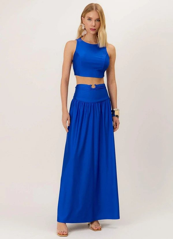 Carlota Costa - Coordenado Saia e Blusa Azul