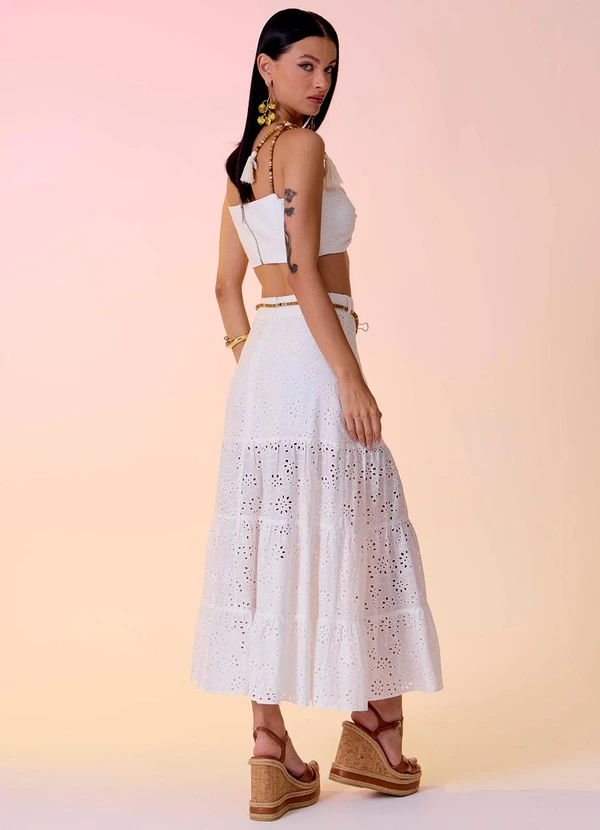 Carlota Costa - Coordenado Top e Saia Branco 2