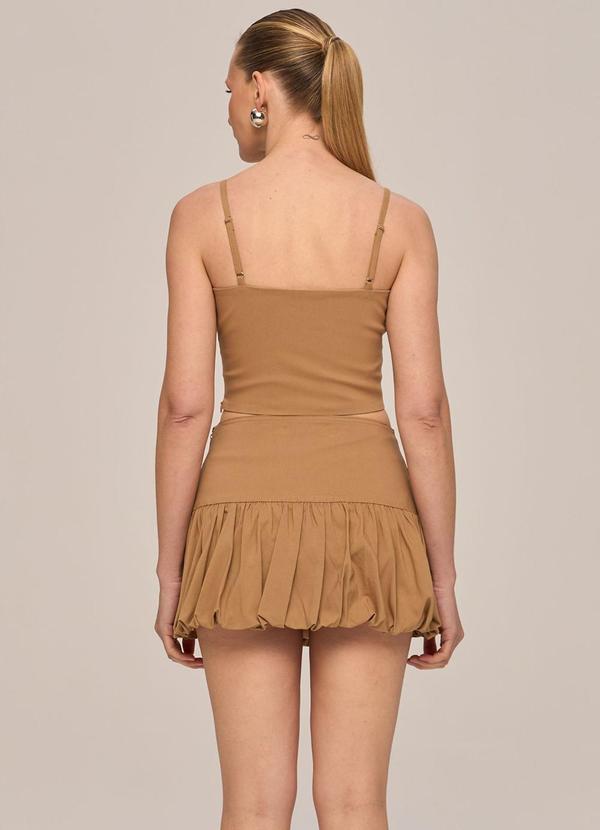 Carlota Costa - Coordenado Top e Saia Marrom 2