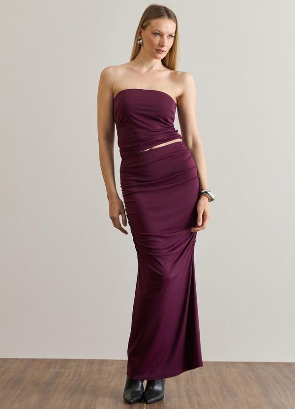 Carlota Costa - Coordenado Top e Saia Roxo