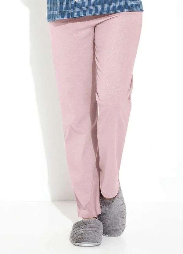 Luma Homewear - Pijama Xadrez Marinho em Malha de Algodão 5