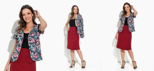 Twin Set Floral Verde com Boto