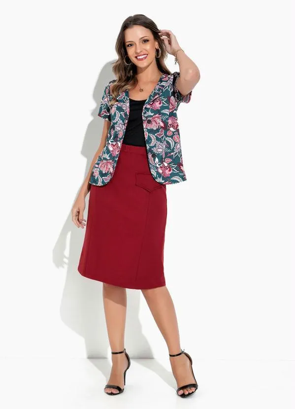 Rosalie - Twin Set Floral Verde com Botão 3