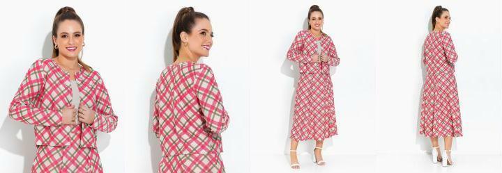 Twin Set Xadrez Rosa