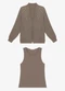 Endless - Twinset Cardigan com Regata Marrom - variação: Marrom