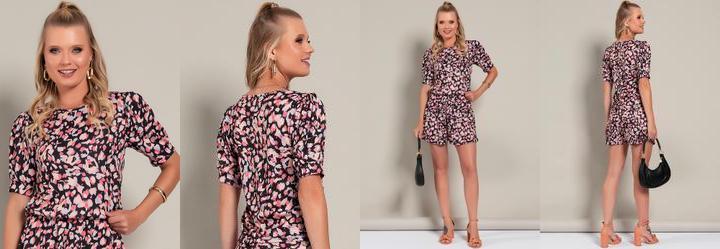 Blusa Animal Print Colors em Jersey Acetinado