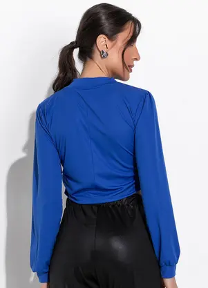 Moda Pop - Blusa Azul Royal em Malha - MODA POP