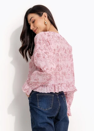 Quintess - Blusa Bordado Botanic em Crepe Plano - QUINTESS