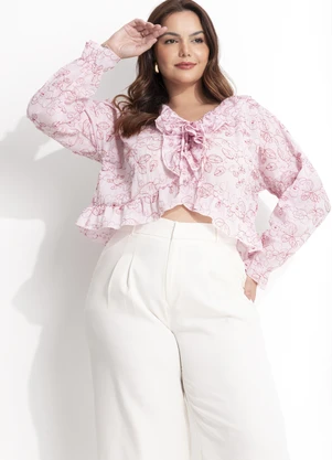 Quintess - Blusa Bordado Botanic em Crepe Plano - QUINTESS