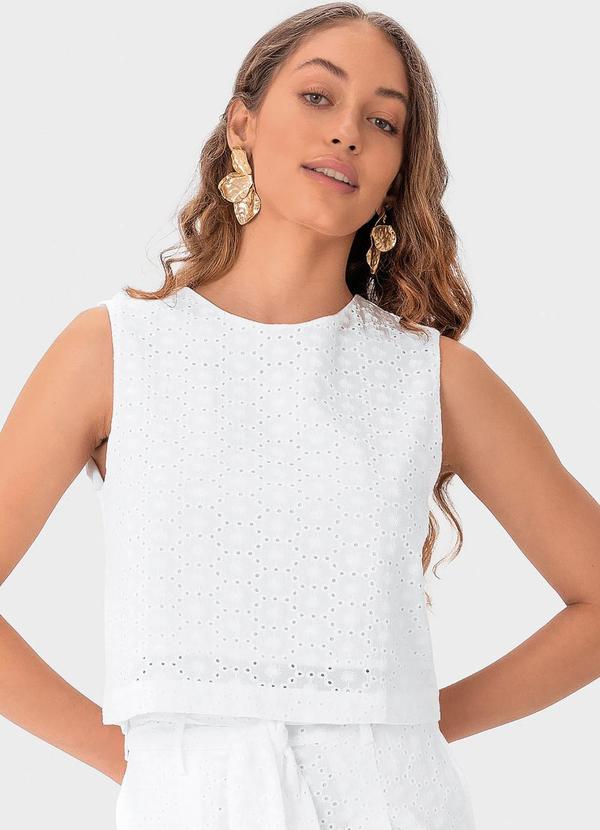 Malwee - Blusa Branca Cropped em Laíse