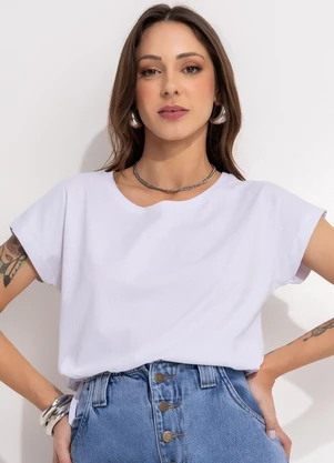 Bimini - Blusa Branco em Malha de Algodão - BIMINI