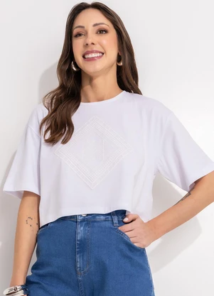 Bimini - Blusa Branco em Malha de Algodão - BIMINI