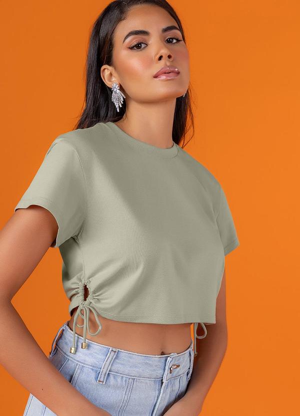 Angel - Blusa C/Abertura Amarração Lateral Bege