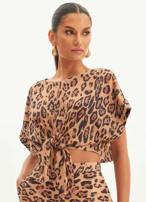 Lança Perfume - Blusa com Amarração Cropped - LANÇA PERFUME