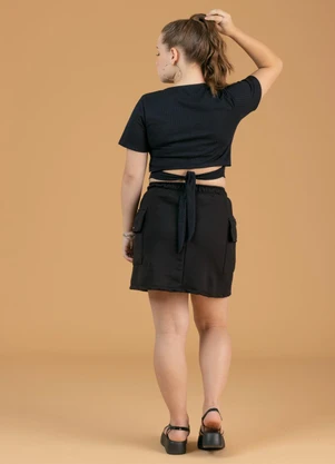 Soft Bonni - Blusa com Amarracao Teen Feminina Preto - SOFT BONNI
