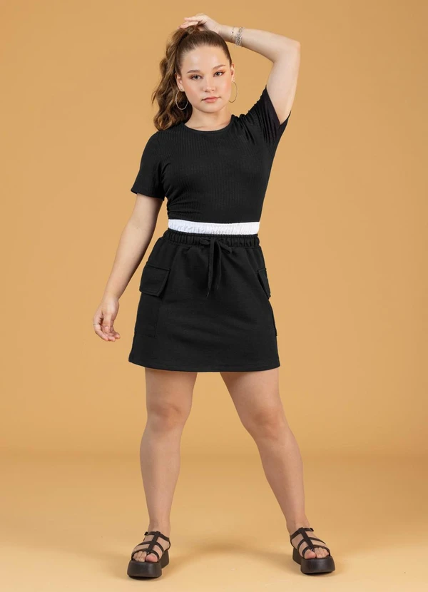 Soft Bonni - Blusa com Amarracao Teen Feminina Preto