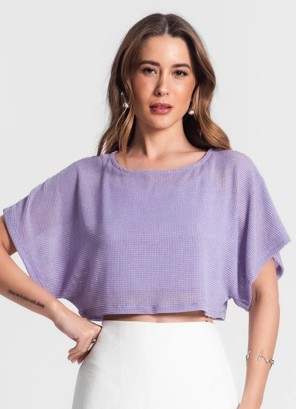 Rovitex - Blusa com Top Roxo