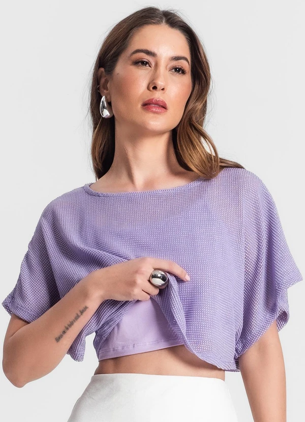 Rovitex - Blusa com Top Roxo 4