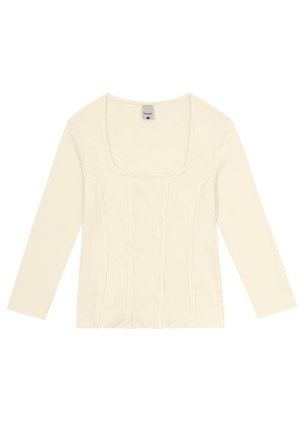 Malwee - Blusa Creme Cropped em Ribana 3