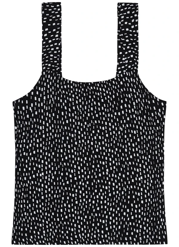 Malwee - Blusa Cropped Abstrata Feminina Preto 3