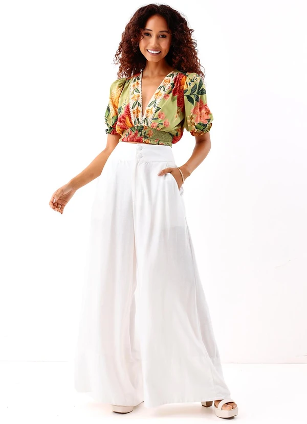 Farm - Blusa Cropped Arara em Flor 3