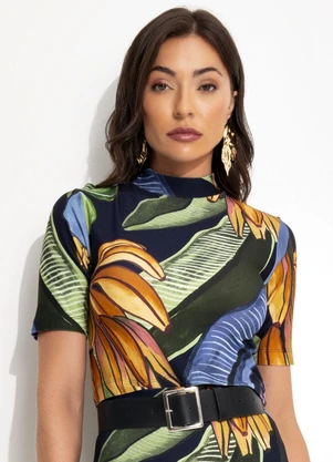 Farm - Blusa Cropped Banana Uva Verde - FARM