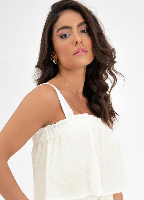 Angel - Blusa Cropped Brilho Bege