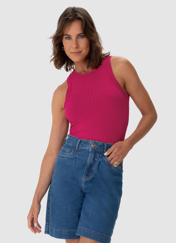 Malwee - Blusa Cropped Canelada Pink