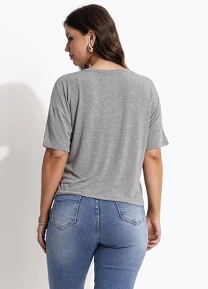 Multimarcas - Blusa Cropped Cinza - MULTIMARCAS