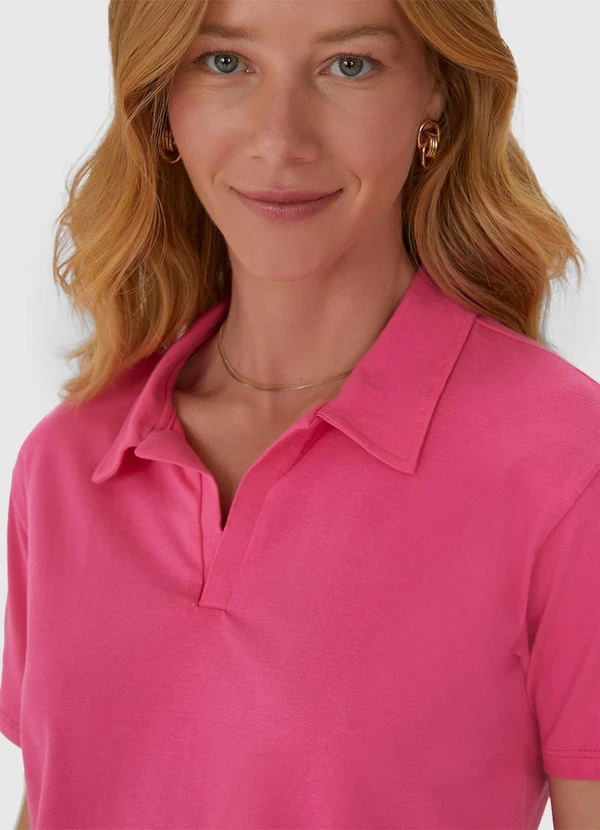 Malwee - Blusa Cropped com Gola Esporte em Algodão Rosa 5