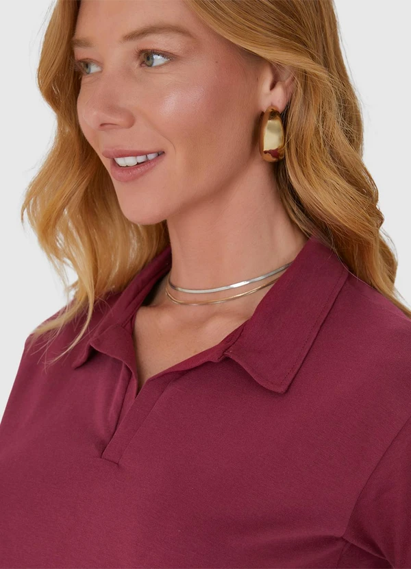 Malwee - Blusa Cropped com Gola Esporte em Algodão Roxo 5