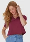 Malwee - Blusa Cropped com Gola Esporte em Algodão Rosa - variação: Roxo
