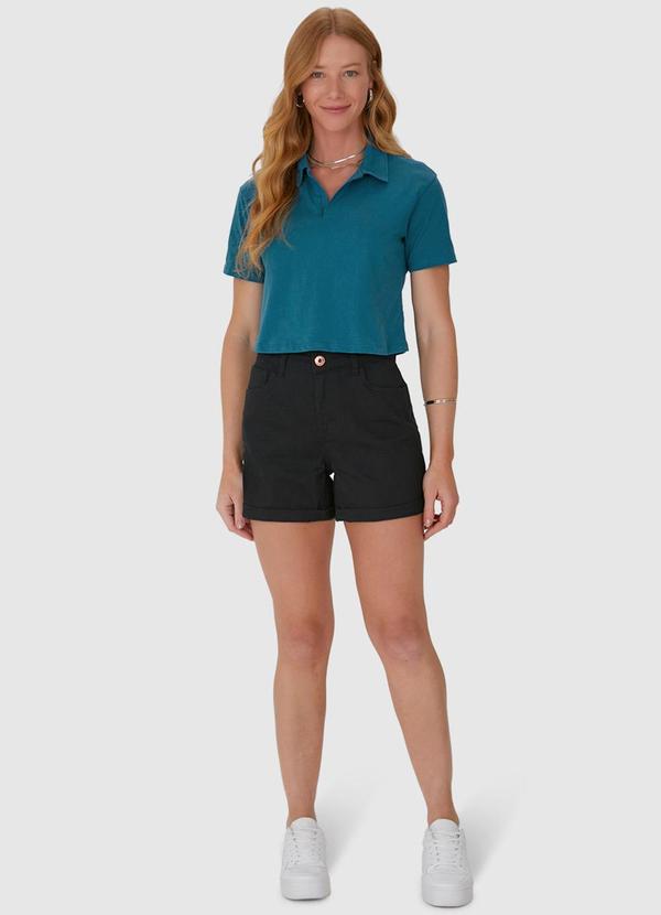 Malwee - Blusa Cropped com Gola Esporte em Algodão Verde 3