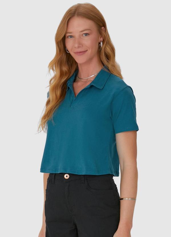 Malwee - Blusa Cropped com Gola Esporte em Algodão Verde 4