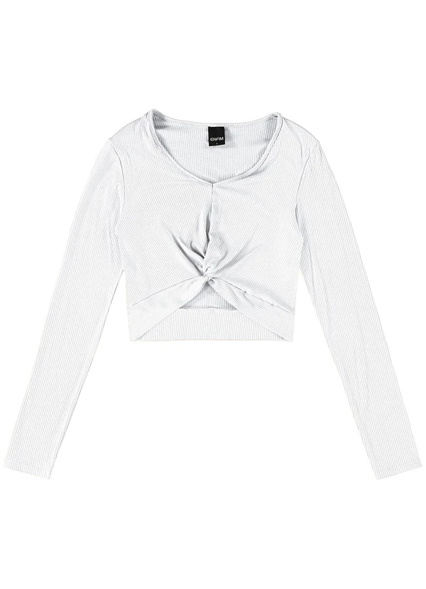 Enfim - Blusa Cropped com Torção Branco