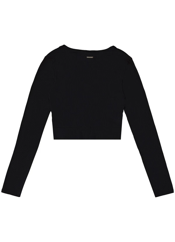 Enfim - Blusa Cropped com Torção Preto 2