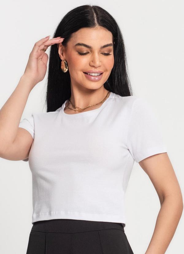 Rovitex - Blusa Cropped Cotton 30 Básica Kohmar Branco
