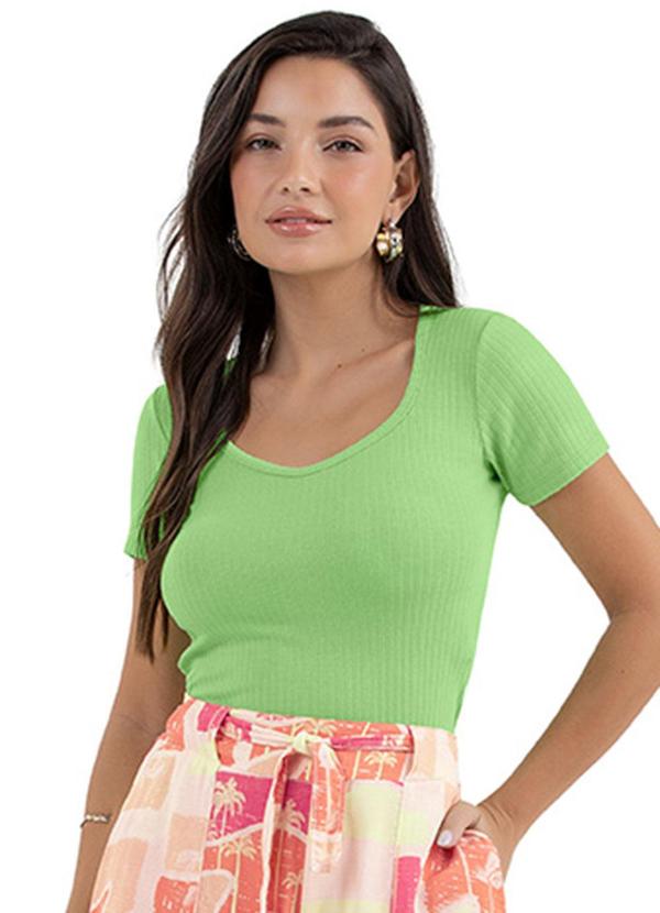 Rezzato - Blusa Cropped Cute Summer Adulto Feminino Verde